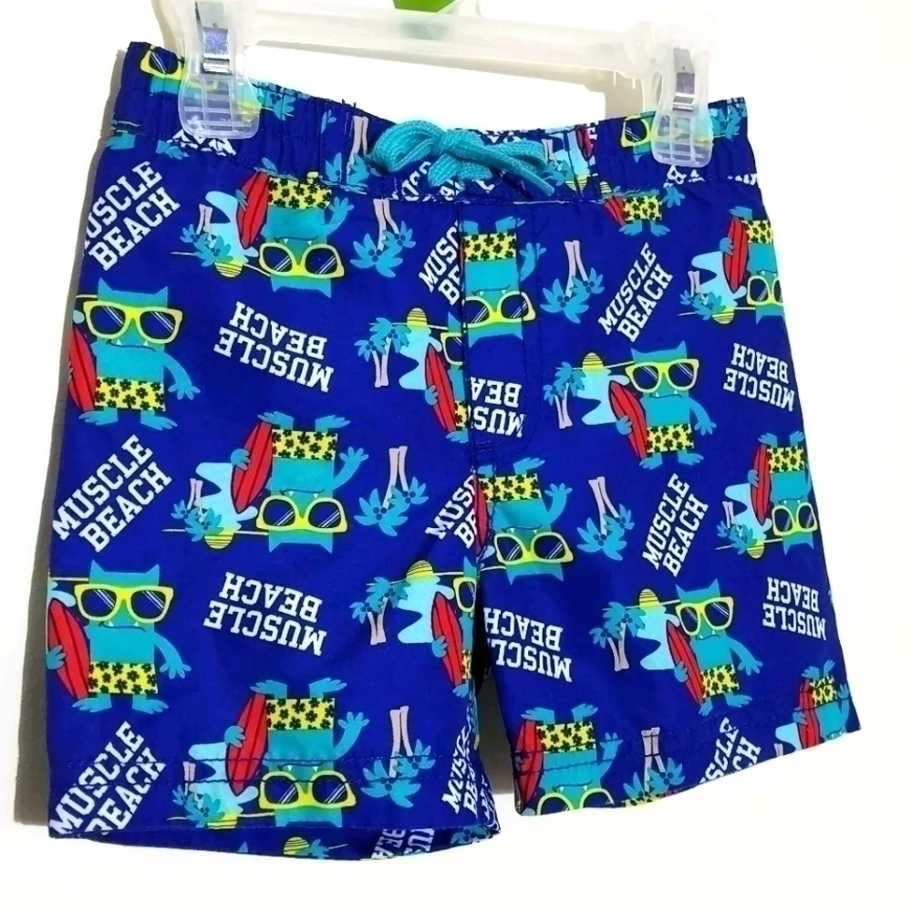 Old Navy Swim Trunks Muscle Beach Monster 6-12m